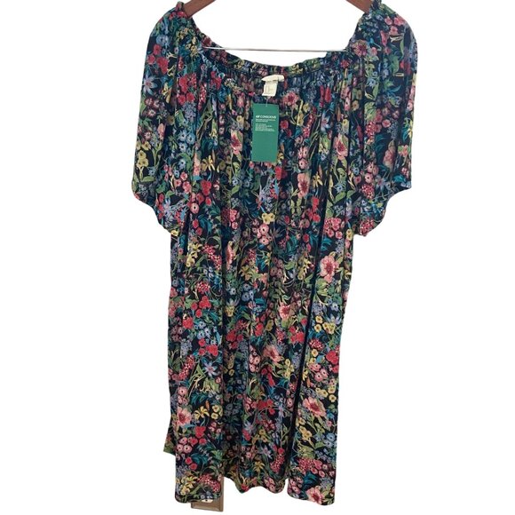 H & M Women's Floral Thin Shift Dress Swim Cover Up Size XL New with Tags - Picture 1 of 7